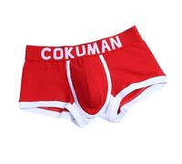 Traje de baño para hombre con cintura de talle medio de aspecto sólido y bolsa de bulto para un ajuste constante y comodidad de algodón (XL rojo)