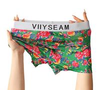 Traje de baño para hombre con estampado de flores con bolsa U Covex para un mejor apoyo y flujo de aire durante el uso (verde L)