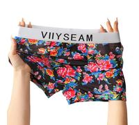 Traje de baño para hombre con estampado de flores con bolsa U Covex para un mejor apoyo y flujo de aire durante el uso (XL negro)