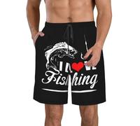 Traje de baño para hombre, de secado rápido, silueta de banjo, pantalones cortos de playa, trajes de baño de equipo pesado, bandera 9, Caza, pesca y amor todos los días 6, 3XL