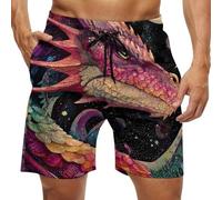 Traje de baño para Hombre Dragon Stars Moon Universes, bañador Deportivo Tipo Bermuda.
