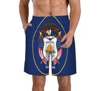 Traje de baño para hombre, secado rápido, bandera mapa de Vermont, pantalones cortos de playa, trajes de baño con bandera de Utah 2, Bandera de Utah 2, XXL