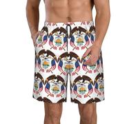 Traje de baño para hombre, secado rápido, bandera mapa de Vermont, pantalones cortos de playa, trajes de baño con bandera de Utah 2, Emblema nacional de Utah 6, 3XL