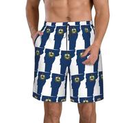 Traje de baño para hombre, secado rápido, bandera mapa de Vermont, pantalones cortos de playa, trajes de baño con bandera de Utah 2, Mapa de la bandera de Vermont 1, XXL