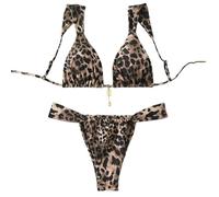 Traje de baño para mujer, 2 piezas, sexy, bikinis, color degradado, espalda descubierta, diadema, bikini de playa, espalda descubierta, con tirantes ajustables, negro, M