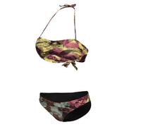 Traje de baño para mujer Arena bikini bandeau allover, rojo vino/amarillo,...