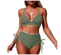 Traje De Baño para Mujer Bikini Negro para Adolescentes Bikini Modelador Mujer Triangular con Banda Ancha Bajo El Busto Envolver Conjunto De con Bañador Cintura Alta, Trajes Baño, Traje Playera Azul