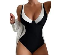 Traje de baño para mujer Curvy Piscina Beachwear Trajes de Playa Verano Elegante Contenedor Vientre Trajes de una Pieza Swimwear Brasileña Mar Playa Swimsuit Elástico Deportivo Surf Monokini, Negro ,