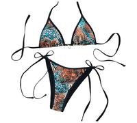 Traje de baño para mujer de 2 piezas, bikini sexy traje de baño de dos piezas bikini tankini con tirantes con top anudado y cintura alta