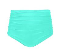 Traje de baño para mujer, esta parte inferior de bikini de cintura alta con efecto fruncido y cinturón elástico es perfecto para un mantenimiento óptimo y aspecto chic muy cómodo para la playa, menta