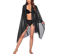 Traje de baño para mujer, pareo de playa, faldas envolventes, sexy, elegante, playa, pareos, bikini, bufandas, vestido, Negro, M