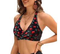 Traje de baño para mujer - Top de bikini para mujer, tejido suave, transpirable, lavable a máquina, antitranspirante, para mujer, piscina, playa, vacaciones, verano, comodidad duradera, Negro88, S
