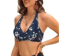 Traje de baño para mujer - Top de bikini para mujer, tejido suave, transpirable, lavable a máquina, antitranspirante, para mujer, piscina, playa, vacaciones, verano, comodidad duradera, Azul Oscuro88