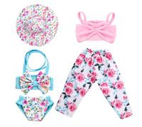 Traje de Baño para Muñecas, Ropa para Muñecas Bebé, Ropa de Muñecas para New Born Baby Doll, 35-45 cm Accesorios para muñecas con Sombrero, Tops, Pantalones, Trajes de Baño