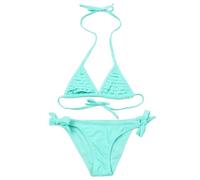 Traje de baño para niñas, Bikini Floral con Ribete de Volantes en Capas Braguita a Juego para Fiesta en la Piscina la Playa. (Sky Blue, 11-12 Years)
