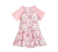 Traje de baño para niñas pequeñas con Estampado de caricaturas, Conjunto práctico y Moderno para Vacaciones estivales