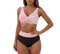 Traje De Baño Push Up Acolchado Bikini Sexy Conjunto De Traje De Baño Compuesto De Medias De Bikini Impreso Y Top Traje De Baño