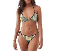 Traje de baño sexy con estampado de garra azul grande, perfecto para viajes de playa de verano y actividades de natación, Negro, S