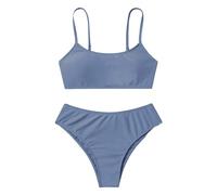 Traje De BañO Sirena para NiñA DiseñO Tropical BañAdor Dos Piezas con Bikini Falda Conjunto Adolescente Top Cuello Halter NatacióN Infantil
