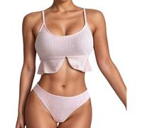 Traje De Baño Tankini, Traje De Baño Traje De Baño Tankini Cuadros Top Bikini Triángulo Y Bajo De Cintura Alta