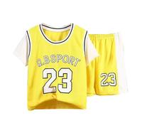 Traje de bebé para niños El traje deportivo de manga corta de verano para niños, ropa de entrenamiento de baloncesto de moda para niños y niñas, se seca rápidamente, es delgada, equipamiento inicial