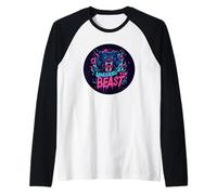 Traje de bestia vibrante para los amantes de los monstruos Camiseta Manga Raglan