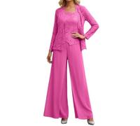 Traje de Boda para Mujer, Traje de Madrina para Boda, Pantalones Formales con Chaqueta, 3 Piezas, Elegante, Trajes de Ocio, Trajes de pantalón Transpirable, Opaco