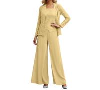 Traje de Boda para Mujer, Traje de Madrina para Boda, Pantalones Formales con Chaqueta, 3 Piezas, Elegante, Trajes de Ocio, Trajes de pantalón Transpirable, Opaco