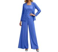 Traje de Boda para Mujer, Traje de Madrina para Boda, Pantalones Formales con Chaqueta, 3 Piezas, Elegante, Trajes de Ocio, Trajes de pantalón Transpirable