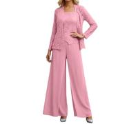 Traje de Boda para Mujer, Traje de Madrina para Boda, Pantalones Formales con Chaqueta, 3 Piezas, Elegante, Trajes de Ocio, Trajes de pantalón Transpirable, Opaco