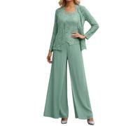 Traje de Boda para Mujer, Traje de Madrina para Boda, Pantalones Formales con Chaqueta, 3 Piezas, Elegante, Trajes de Ocio, Trajes de pantalón Transpirable, Opaco