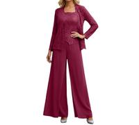 Traje de Boda para Mujer, Traje de Madrina para Boda, Pantalones Formales con Chaqueta, 3 Piezas, Elegante, Trajes de Ocio, Trajes de pantalón Transpirable