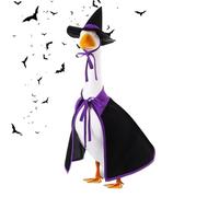 Traje de bruja para gansos de porche, ropa de jardín para gansos con sombrero de bruja, ropa para estatua al aire libre decoraciones de césped, para fiestas de otoño eventos estacionales y