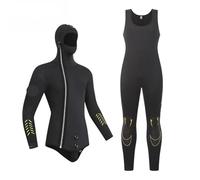 Traje de Buceo Traje de Neopreno for Buceo 5mm, 2 Piezas for Hombre, Camisetas con Capucha y Chaleco, Surf, natación, cálido(L175-185cm72-80kg)