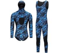 Traje De Buceo Traje De Neopreno Para Buceo 5Mm,2 Piezas Para Hombre Adultos, Camisetas Con Capucha Y Chaleco,Surf,Natación,Cálido Para Buceo Aguas Frías,Traje A Prueba De Medusas C,XL(65-73kg)