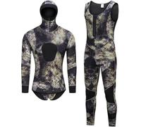 Traje De Buceo Traje De Neopreno Para Buceo 5Mm,2 Piezas Para Hombre Adultos, Camisetas Con Capucha Y Chaleco,Surf,Natación,Cálido Para Buceo Aguas Frías,Traje A Prueba De Medusas A,L(58-65kg)