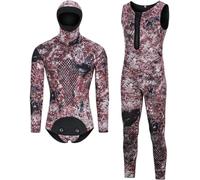 Traje De Buceo Traje De Neopreno Para Buceo 5Mm,2 Piezas Para Hombre Adultos, Camisetas Con Capucha Y Chaleco,Surf,Natación,Cálido Para Buceo Aguas Frías,Traje A Prueba De Medusas B,L(58-65kg)