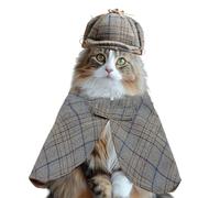 Traje de cachorro gatito, capa de mago de vampiro, capa de gato, traje con sombrero de detective, traje sin mangas para cachorros, , perros pequeños y medianos, Navidad, carnaval, foto-Re