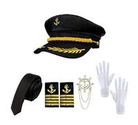 Traje de capitán | Camisa de marinero para adultos uniforme cosplay sombrero guantes - accesorios para yates disfraces de marinero - para , vacaciones, , navegación, juegos de rol y