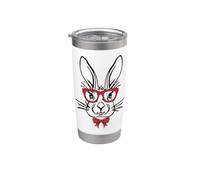 Traje De Cara De Conejo De Pascua Con Gafas De Sol Para Días Vaso térmico de acero inoxidable de doble pared