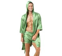 Traje de casa para hombre de verano, traje de ocio sin pantalones cortos, traje de salón, cárdigan, transpirable, traje de verano largo, cómodo, monocolor, elegante, conjunto de verano para interior y
