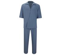 Traje de casa para hombre, traje de ocio de algodón, traje de verano con camiseta corta y pantalones de verano, traje de salón monocolor, clásico, conjunto de verano, transpirable, cómodo, para