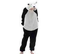 Traje de casa para mujer, de una pieza, elegante, de manga larga con cremallera, mono con capucha, de forro polar coral, con orejas de oso, pijama lindo, Blanco, M