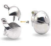 Traje de castidad antirrobo para hombres que cuenta con una resistente jaula para el pene, un cinturón de castidad integrado y un anillo oculto con bloqueo para el pene para lo último.(48mm)