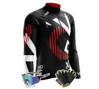 Traje de Ciclismo para Hombre térmico,Hombre,Manga Larga Transpirable,Traje de Ropa de Bicicleta de Montaña MTB Ciclista,9D Gel Equipos Conjunto Ciclismo (Cool T3,5XL)