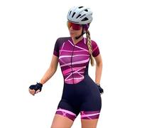 Traje de ciclismo para mujer de manga corta multicolor de retazos, mono de mujer, ropa de ciclismo, pantalones cortos de triatlón, 1, S