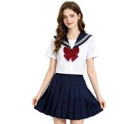 Traje de colegiala japonesa, cómodo y tradicional con pajarita, uniforme de marinera para niñas de escuela japonesa, para teatro, cosplay, eventos, reuniones, , niños, jóvenes estudiantes