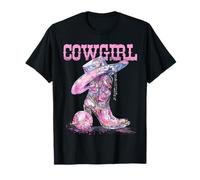 Traje de concierto campestre de vaquera para mujeres, jóvenes y adolescentes Camiseta