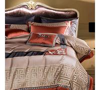 Traje de cuatro piezas de satén de cama, traje de cuatro piezas de algodón de 60 grapas de satén largo, ropa de cama de algodón de estilo algodón