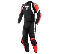 Traje De Cuero Dainese AVRO 4 2 Piezas Para Hombre (Negro/Rojo/Blanco) Talla: 52
